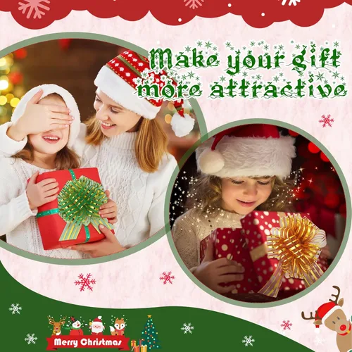 Miniatura 6 de Poen 24 Piezas Lazos de Organza con Cordón de Navidad de 6 Pulgadas Lazos Grandes de Cinta para Envolver Regalos Manualidades para Envolver Regalos