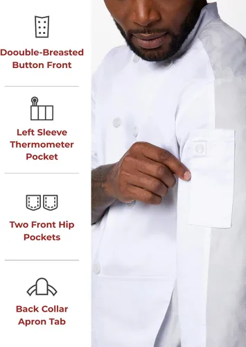 Miniatura 4 de Chef Works Mens Mojave Chef Coat