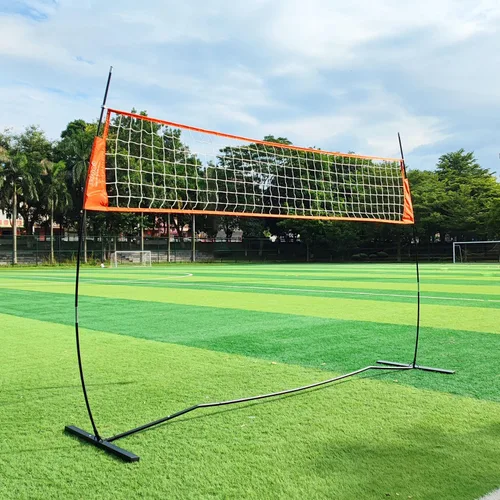 Miniatura 6 de Red de entrenamiento de voleibol portátil de 12 pies/18 pies para golpear o servir taladros, red de práctica independiente para exteriores e