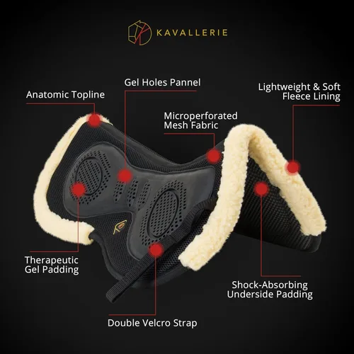 Miniatura 4 de Kavallerie Media almohadilla de malla de aire 3D, protección contra impactos y acolchado de gel terapéutico para un máximo apoyo, mejor para doma