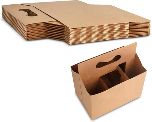 Miniatura 16 de MT Products 4 soportes para botellas de cartón kraft de 12 onzas. Portabotellas de cerveza o soda para un transporte seguro y fácil, paquete de 4