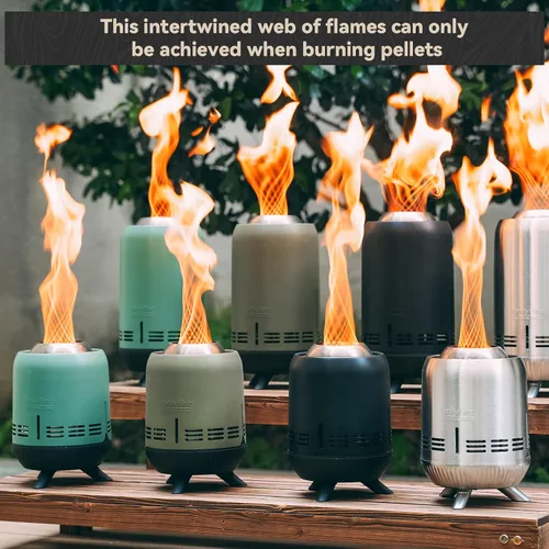 Miniatura 8 de Fogata de mesa que quema maderas/pellets, chimenea pequeña portátil con bolsa de almacenamiento para camping, tailgating, RV, patio, patio trasero