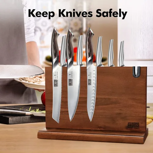 Miniatura 7 de HOSHANHO Bloque magnético para cuchillos de 14 x 10 pulgadas, soporte magnético de doble cara para encimera de cocina, soporte magnético