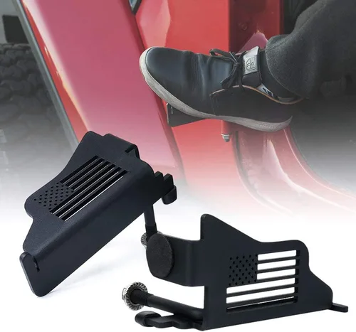 Miniatura 9 de Xprite Estriberas Desmontables para Puerta Compatibles con Jeep Wrangler JK JKU 2007-2018, Pedales de Descanso Montados en Bisagra de Puerta