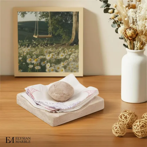 Miniatura 5 de Servilletero de cóctel de mármol con peso, moderno servilletero cuadrado para mesa, servilletero decorativo pesado para comedor interior y exterior