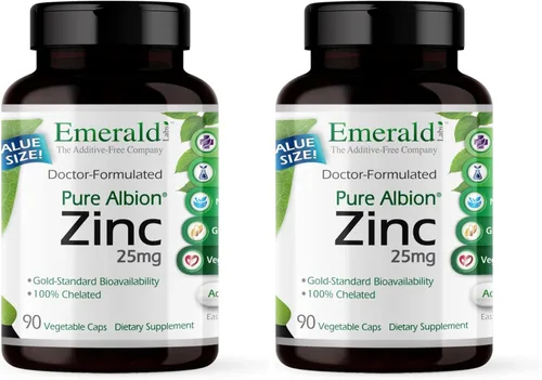 Miniatura 6 de Emerald Labs Zinc 25mg - Apoyo inmunológico, salud digestiva, apoyo oxidativo para el estrés - Fabricado con bisglicinato de zinc - Vegano y sin