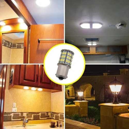 Miniatura 7 de GRV BA15S 1156 1141 foco LED 4 W 56-2835 SMD súper brillante corriente continua y alterna 12 V-24 V 40 W, lámpara de halogéno de reemplazo