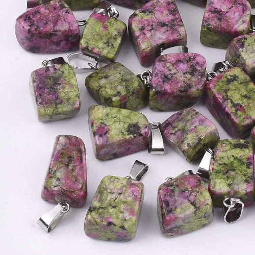 Miniatura 9 de DanLingJewelry 1 dije de corazón de cuarzo rosa natural con piedras preciosas y corazón de cristal curativo para mujeres y niñas