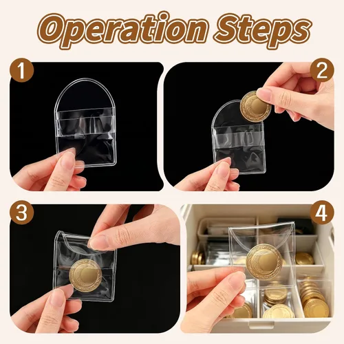 Miniatura 4 de Vmiapxo Paquete de 100 fundas para monedas de un solo bolsillo, soportes protectores de monedas de plástico transparente de 2 x 2 pulgadas