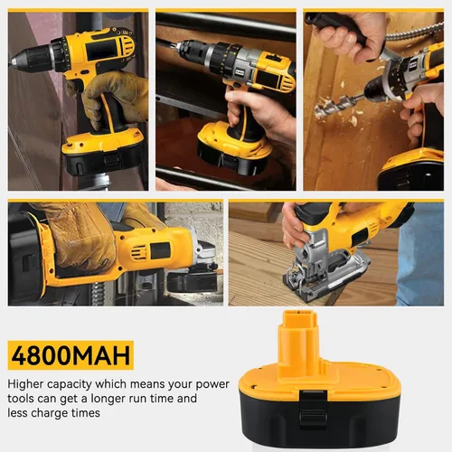 Miniatura 7 de DC9096 Paquete de 2 baterías de repuesto de iones de litio de 6.0Ah 18V para Dewalt compatible con batería Dewalt de 18 V DC9098 DC9099 DW9095