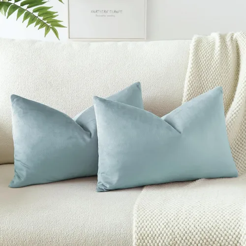 Miniatura 32 de OTOSTAR Fundas de almohada decorativas de terciopelo suave, funda de cojín cuadrada sólida, fundas de almohada para decoración del hogar, fundas