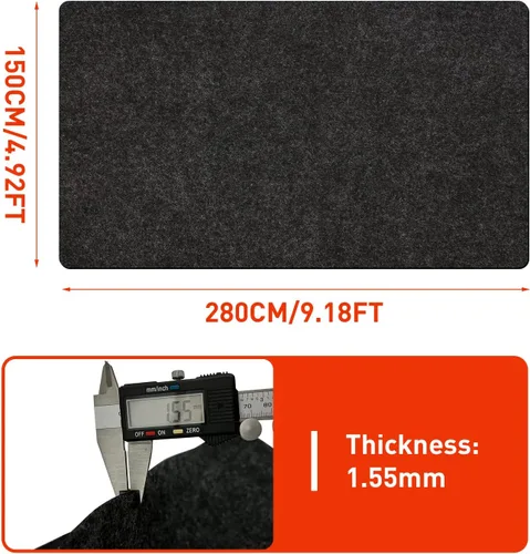 Miniatura 4 de Tapete de estacionamiento para carrito de golf, 4.9 pies x 9.1 pies, tapete de garaje absorbente de aceite, impermeable, capa trasera de goma