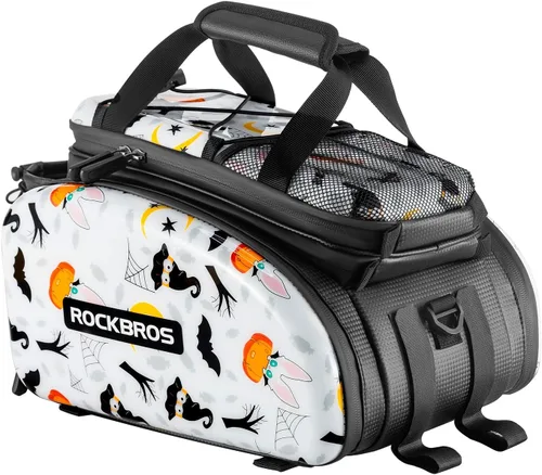 Miniatura 8 de ROCKBROS - Bolsa de maletero para bicicleta, impermeable, de cuero de carbono, para el asiento trasero, alforja, bolso de mano