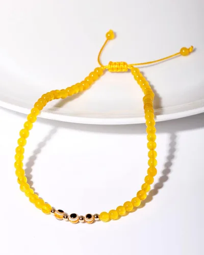 Miniatura 3 de Pulseras de tobillo de mal de ojo para mujer, tobilleras de cuentas para playa, accesorios de piedras preciosas curativas de cristal ajustable