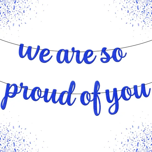 Miniatura 12 de KatchOn, Cartel de fieltro con la frase "We are So Proud of You", 8 pies, No DIY Cartel de felicitación 2026, 2026 decoraciones de graduación We