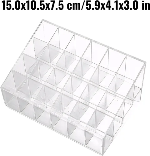 Miniatura 7 de Organizador de lápiz labial transparente para tocador, caja de almacenamiento de maquillaje, soporte para cosméticos para escritorio, diseño ligero