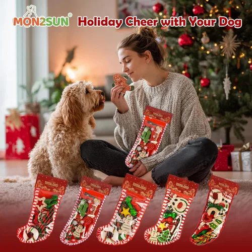 Miniatura 4 de MON2SUN 11Count - Calcetín de Navidad para perros pequeños