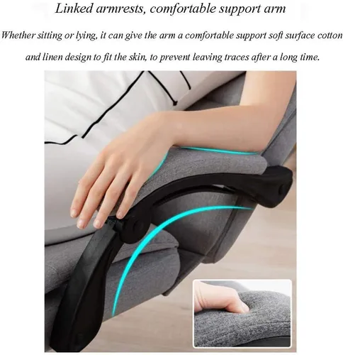Miniatura 3 de Silla de computadora Silla de tela Silla de oficina Silla trasera Silla reclinable Silla de elevación giratoria Taburete cómodo hogar
