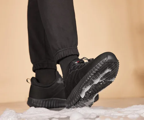 Miniatura 4 de Zapatos de trabajo antideslizantes para hombre, resistentes al agua, sin cordones, ligeros y duraderos, perfectos para servicio de alimentos, cocina