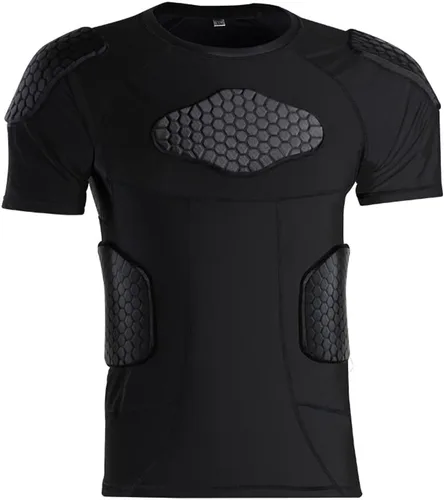 Camisas acolchadas para hombre, camiseta de compresión de manga corta, equipo de protección para el pecho
