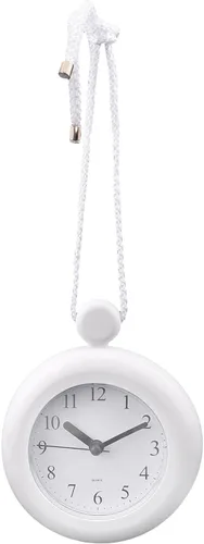 Miniatura 8 de Reloj analógico de baño, reloj de cuarzo compacto de 4.72 pulgadas con movimiento silencioso, colgar o poner, plástico ABS, requiere 1 batería AA