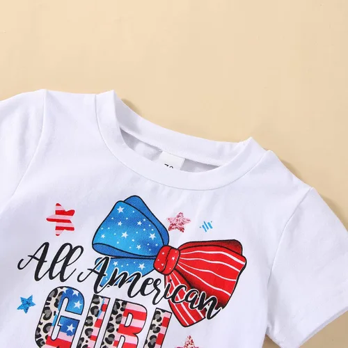 Miniatura 2 de Traje para bebé niña del 4 de julio, ropa para el Día de los Caídos con borlas, camiseta con bandera