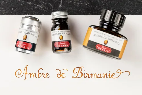 Miniatura 7 de Tinta para pluma estilográfica Herbin - Botella embotellada de 30 ml - Ambre de Birmanie