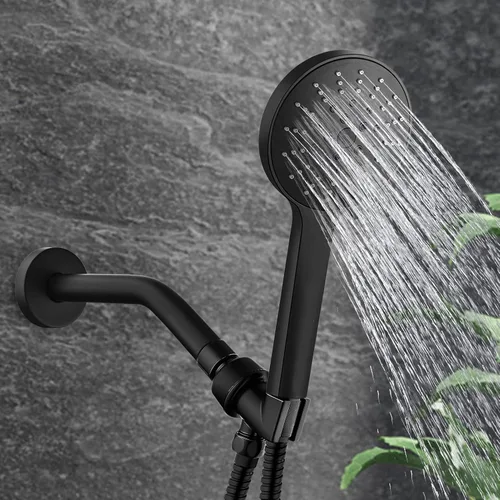 Miniatura 6 de 123815BL Repuesto para Moen de 8 pulgadas, brazo de ducha básico anti-fugas montado en pared/techo con brida y accesorios curvos, hecho de latón