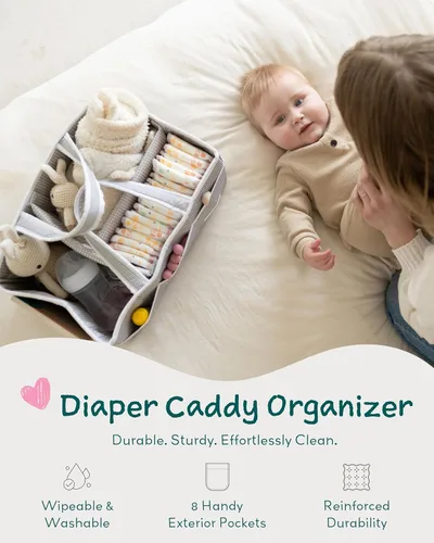 Miniatura 2 de Lily Miles Organizador de pañales para bebé, cesta de regalo para baby shower para niños o niñas recién nacidos, artículos imprescindibles