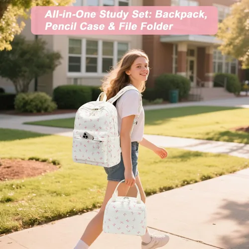 Miniatura 4 de BTOOP Mochila escolar para niñas y niños, con bolsa de almuerzo aislada y bolsa para lápices