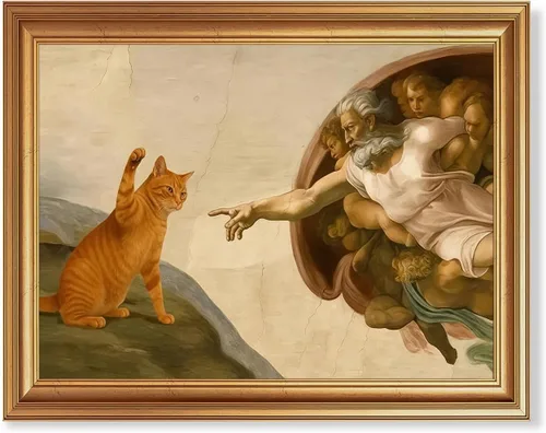 Miniatura 36 de Fantasy Artists Van Gogh - Lienzo decorativo para pared, diseño de gato negro con diseño de almendra y diseño de gato negro, pósteres de pintura al