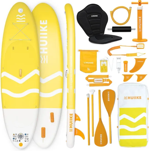 Miniatura 10 de HUIIKE Tabla de Paddle Inflable para Adultos con Accesorios Incluidos, Remo, Aletas, Bomba. Tabla de Stand Up Paddle de Gran Estabilidad