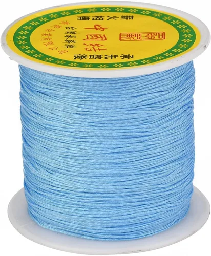 Miniatura 57 de Cordón de nailon trenzado de 150 yardas, cuerda roja de 0.020 in para pulsera, hilo de cuentas de nailon para collar Kumihimo, joyas, borlas