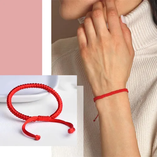 Miniatura 5 de HD WOOD CRAFT Auténtica pulsera de protección de nudo dorje hecha a mano con talismán, pulsera de cuerda roja