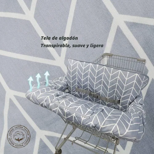 Miniatura 6 de Funda para carrito de la compra para bebé ICOPUCA, funda para silla alta de algodón, reversible, lavable a máquina para bebés, niños pequeños, niños