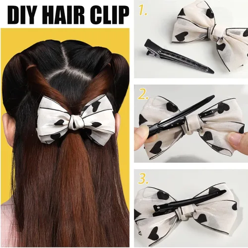 Miniatura 5 de YGDZ Pinzas de pico de pato, 30 pinzas de pelo de cocodrilo de metal de 3.5 pulgadas con agujeros, pinzas para el cabello para seccionar peinados