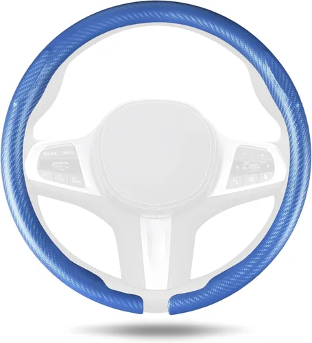 Miniatura 12 de Aimato Funda ultrafina para volante de automóvil, microfibra cómoda y transpirable, ajuste universal para la mayoría de los automóviles, color negro