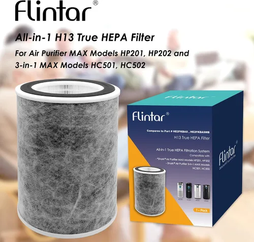 Miniatura 6 de Filtro de repuesto HP202, compatible con purificador de aire Shark Max modelo HP201, HP202, UA205, AP1000, HC501, HC502, se compara con la parte #