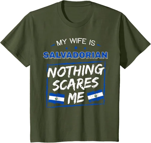 Miniatura 16 de Camiseta con la bandera de raíces salvadoreñas de El Salvador My Wife Is Salvadoran Roots, Negro