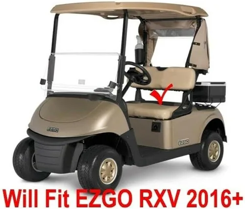 Miniatura 3 de Huskey - 4 fundas de asiento delantero/trasero para carrito de golf EZGO RXV 2008-UP G&E Modelos G&E, costuras de diamante negro y azul de dos tonos