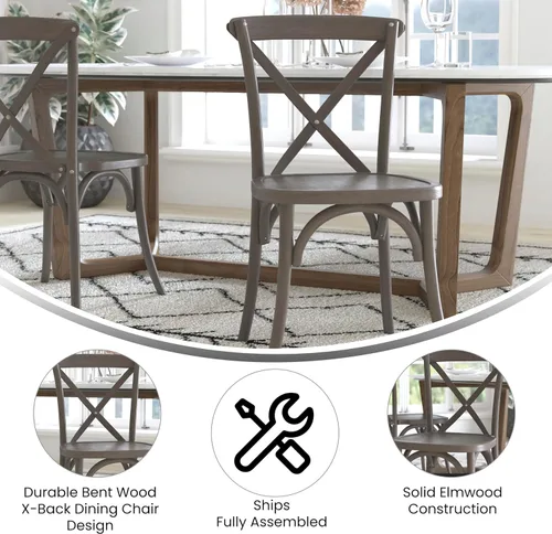 Miniatura 4 de Flash Furniture Paquete de 2 sillas Advantage Grey X-Back Gris