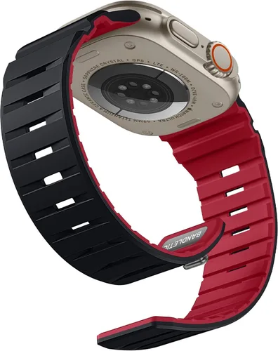 Miniatura 15 de Bandletic Magnetic Watch band Compatible with Apple Watch Bands - Magnet Bands 49mm 46mm 45mm 44mm 42mm Men Women, Rugged Silicone Strap for iWatch