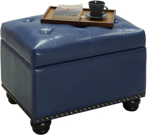 Miniatura 4 de Convenience Concepts Designs4Comfort 5th Avenue - Otomana tapizada de almacenamiento de 24 pulgadas, taburete y asiento contemporáneo con tapa