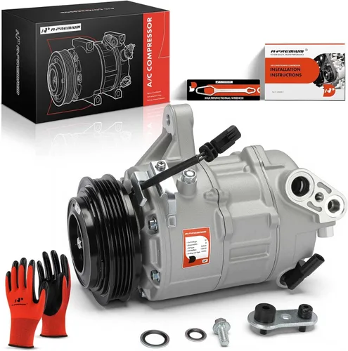A-Premium Compresor de aire acondicionado de CA con embrague compatible con Chevrolet Silverado 1500 2016-2018 y GMC Sierra 1500 2016-2018, 5.3L,