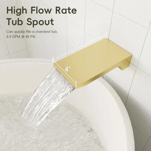 Miniatura 5 de Gabrylly Sistema de ducha con boquilla de bañera, juego de grifo de ducha montado en la pared para baño con cabezal de ducha de lluvia de alta