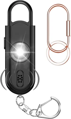 Alarma personal para mujeres y niñas, sirena fuerte, luz 2 en 1, alarma de sonido segura, altavoces dobles que ayudan a los niños, llamada de