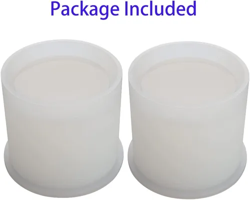 Miniatura 6 de Paquete de 2 moldes de silicona cilíndricos de resina cilíndrica grandes, 2.95 x 2.95 pulgadas, moldes para macetas y soportes para bolígrafos