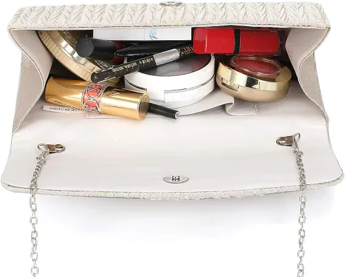 Miniatura 6 de ZIUMUDY Bolsos de noche plisados de satén para mujer