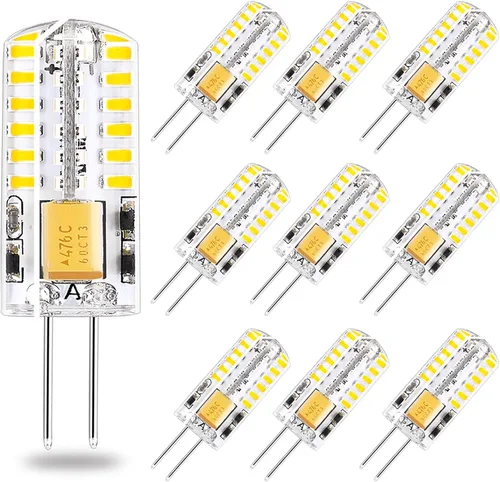 Bombillas LED G4 de 12 V, base de dos pines AC/DC, no regulables, 3 W, 12 V, bombilla G4, equivalente a 30 W, bajo voltaje, blanco cálido, 2700 K,