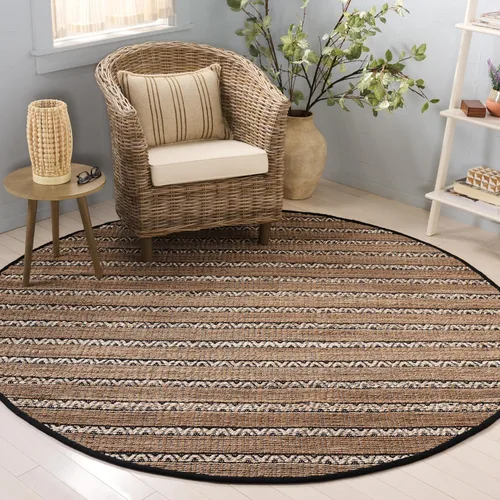 Miniatura 7 de SAFAVIEH Natural Fiber Collection NFB655Z - Alfombra de pasillo de 2 pies 3 pulgadas x 8 pies, color negro y natural, hecha a mano de yute a rayas